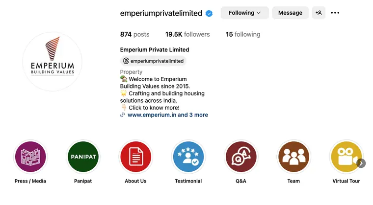 Emperium Instagram profile